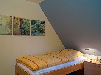 Ein Schlafzimmer im Dachgeschoss